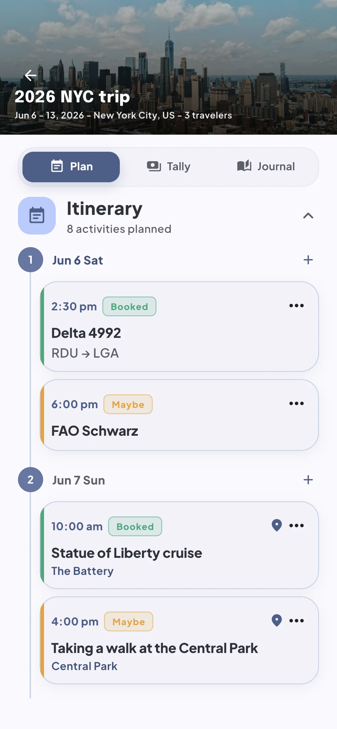 TallyTrip Plan