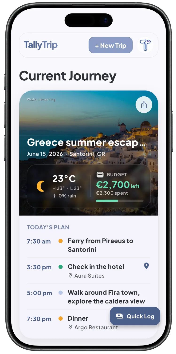 TallyTrip Tally screen